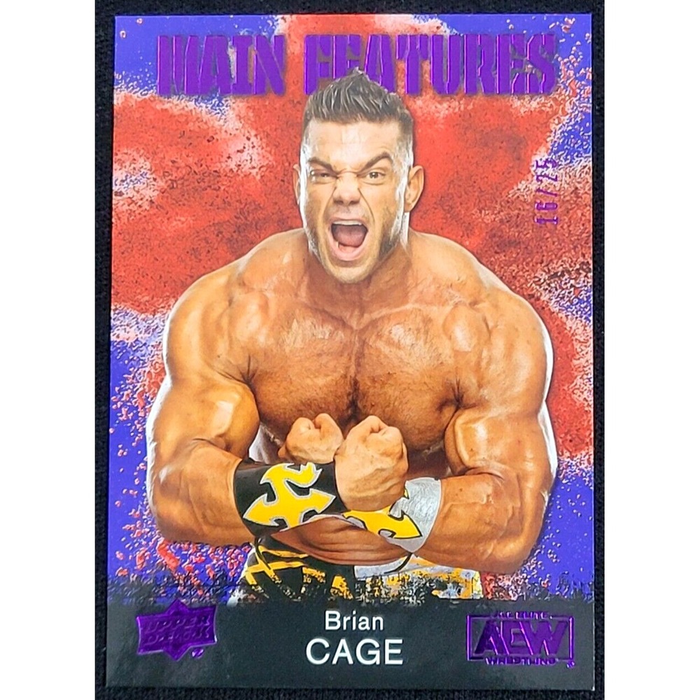 2021 UPPER‎ DECK AEW BRIAN CAGE MAIN FEATURES PURPLE #D 16/25